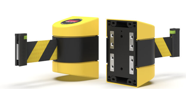 Retractable Safety Barrier Tape with magnetic mount – 5m. Yellow/Black